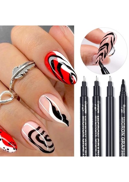 Rosered 1 Adet Nail Art Graffiti Kalem Siyah Renk Uv Jel Lehçe Tasarım Nokta Boyama Detaylandırma Kalem Fırçalar Dıy Nail Art Süslüyor Araçları (Yurt Dışından) fırsatları