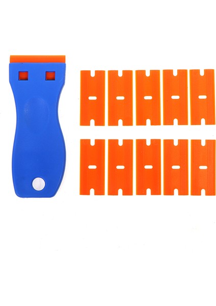 Plastik Jilet Kazıyıcı 10 Adet Bıçaklı Araba Etiketleri Çıkartma Tutkal Çıkarma (Yurt Dışından)