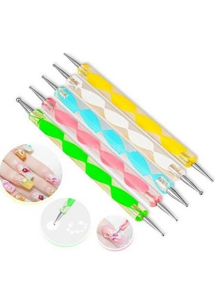 1 (5 Adet) 5 Adet/takım Çift Kafa Nail Art Süsleyen Kalemler Tırnak Matkap Noktası Araçları Nail Art Rhinestones Taşlar Toplama Kristal Süsleyen Kalem Manikür (Yurt Dışından)