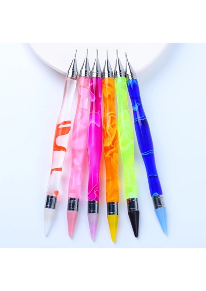Mavi Kabak Kolu Nail Art Süsleyen Kalem Çift Mum Boya Balmumu Matkap Kafası Çelik Boru Toplama Rhinestones Taşlar Çivi Aksesuarları Aracı Manikür (Yurt Dışından) indirimleri