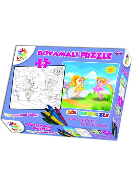 Boyamalı Puzzle Kız Ön Arka