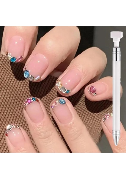 Pembe Balmumu Kalem Rhinestones Için Çift Uçlu Tırnak Süsleyen Kalem Balmumu Kafa Taklidi Seçici Aksesuar Aracı Pembe Pvc Kolu (Yurt Dışından) fırsatları