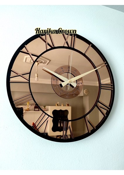 Gerçek Aynalı Dekoratif Duvar Saati (40 Cm)