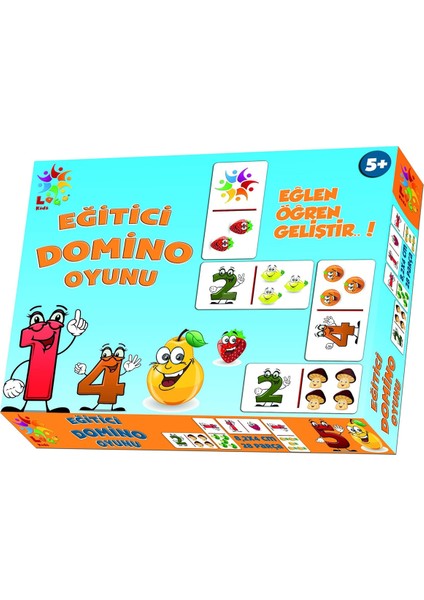 Puzzle LC015 Eğlen Öğren Eğitici Domino Oyunu Gülen Meyveler