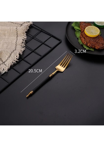 Siyah Çatal Vintage Paslanmaz Çelik Yemek Takımı Seti Batı Kaşık Biftek Bıçağı Çay Kaşığı Tatlı Çatal Çatal Bıçak Takımları Sofra Takımı Mutfak Eşyaları (Yurt Dışından)