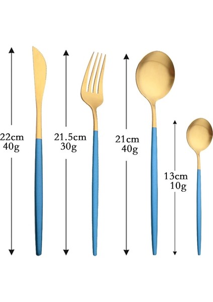 4 Adet Mavi Altın Mat Siyah Sofra Paslanmaz Çelik Yemek Takımı Çatal Bıçak Takımları Sofra Bıçağı Meyve Çatalı Buz Kaşığı Mutfak Aksesuarları Ev Için (Yurt Dışından) fiyatları