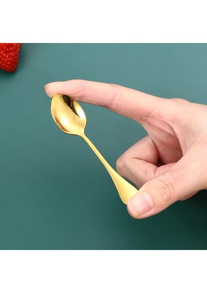 2 Adet Siyah 304 Paslanmaz Çelik Tatlandırıcı Kaşık Kahve Tatlı Kaşığı Dondurma Kaşığı 9 cm Mini Kaşık Mutfak Aksesuarları Hediye 2 Adet/5 Adet (Yurt Dışından)