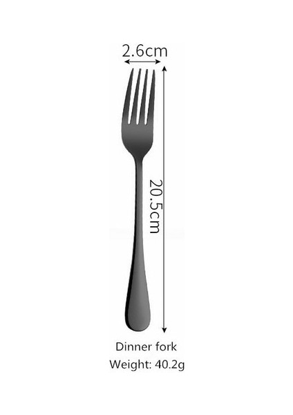 LF1HSDINNERFORK1PC Paslanmaz Çelik Sofra Ayna Çatal Bıçak Kaşık Seti Siyah Mutfak Seti Yemek Kaşık ve Çatal Yemek Takımı Sofra Ev Sofra Takımı (Yurt Dışından)