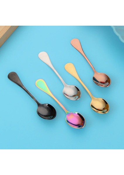 2 Adet Siyah 304 Paslanmaz Çelik Tatlandırıcı Kaşık Kahve Tatlı Kaşığı Dondurma Kaşığı 9 cm Mini Kaşık Mutfak Aksesuarları Hediye 2 Adet/5 Adet (Yurt Dışından) indirimleri