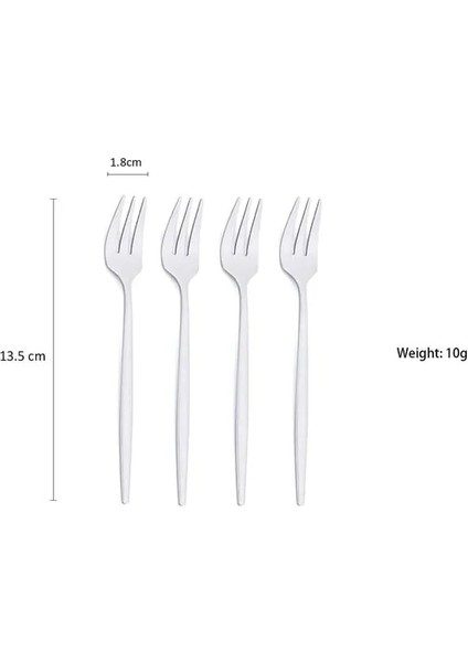 Gümüş 4 Adet 4/6 Adet Çay Çatal Seti Paslanmaz Çelik Meyve Kek Aperatif Tatlı Çatal Gökkuşağı Küçük Salata Çatal Yemek Takımı Çatal Bıçak Takımı Mutfak Eşyaları (Yurt Dışından) fiyatları