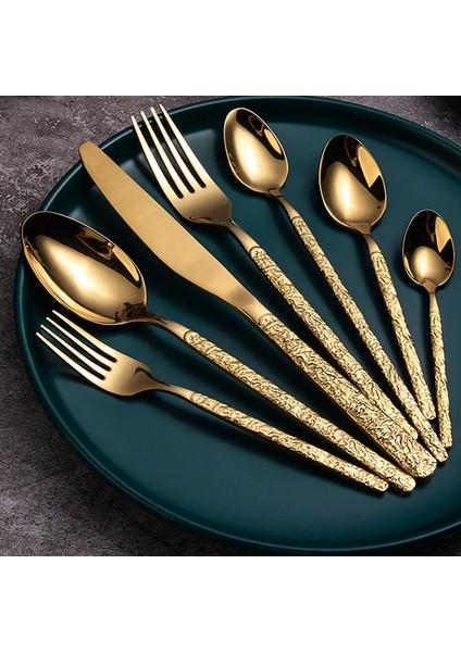 Gümüş Set 4 Paslanmaz Çelik Batı Çatal Bıçak Kaşık Seti Bıçak Çatal Kaşık Yemek Takımı Tatlı Yemek Takımı Batı Biftek Bıçağı Sofra Kaşık Çatal (Yurt Dışından)
