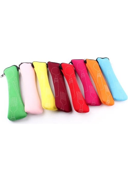 Yeşil Sofra Çantası Yıkanabilir Fermuarlı Seyahat Çatal Bıçak Takımı Çantası Taşınabilir Çanta Yemek Sofra Ev Aracı Seyahat Kamp (Yurt Dışından) modelleri