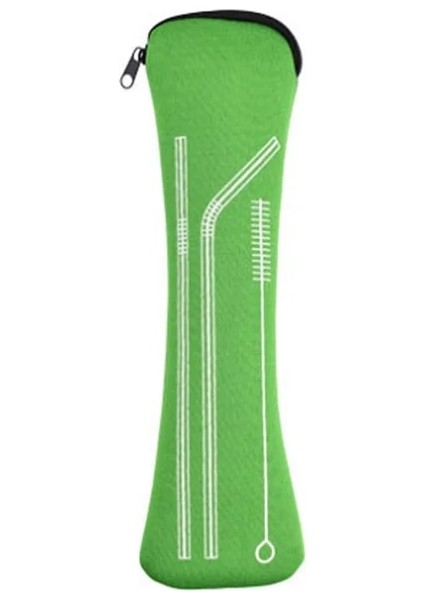 Yeşil Sofra Kutusu Taşınabilir Kapak Çevirin Tipi Çatal Bıçak Takımı Mutfak Öğrencileri Ev Eşyaları Yemek Takımı Çanta Akşam Yemeği Fermuarlı Kese (Yurt Dışından)