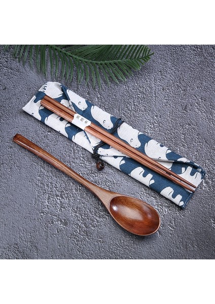 Stil 5 Kaşık Çubuklarını Çatal Çatal Bez Çanta Ahşap Sofra Seti Öğrenciler Yemek Takımı Taşınabilir Seyahat Ortamı Mutfak Aksesuarları (Yurt Dışından) modelleri