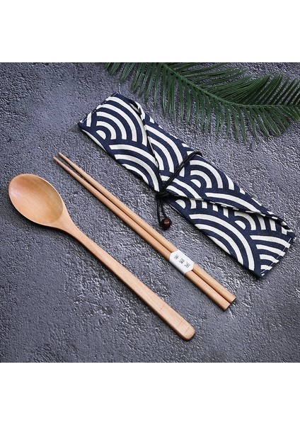 Stil 5 Kaşık Çubuklarını Çatal Çatal Bez Çanta Ahşap Sofra Seti Öğrenciler Yemek Takımı Taşınabilir Seyahat Ortamı Mutfak Aksesuarları (Yurt Dışından) fırsatları