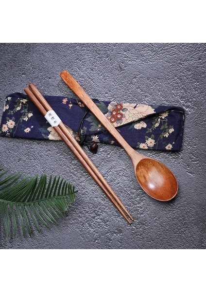 Stil 5 Kaşık Çubuklarını Çatal Çatal Bez Çanta Ahşap Sofra Seti Öğrenciler Yemek Takımı Taşınabilir Seyahat Ortamı Mutfak Aksesuarları (Yurt Dışından) indirimleri
