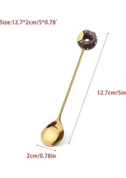 Kahve Çörek Kaşığı 1 Adet Mini Paslanmaz Çelik Sevimli Çörek Kaşığı Çatal Kek Kahve Tatlı Dondurma Karıştırma Kaşıkları Şeker Karikatür Çocuk Çay Kaşığı (Yurt Dışından)