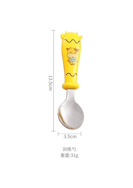 Çocuk Kaşık Öğrenme Çubuk Eğitim Düzeltme Sevimli Inek Bebek Çocuk Çin Yemek Çubukları Kaşık Çatal Abs Öğrenci Çocuk Mutfak Sofra (Yurt Dışından)