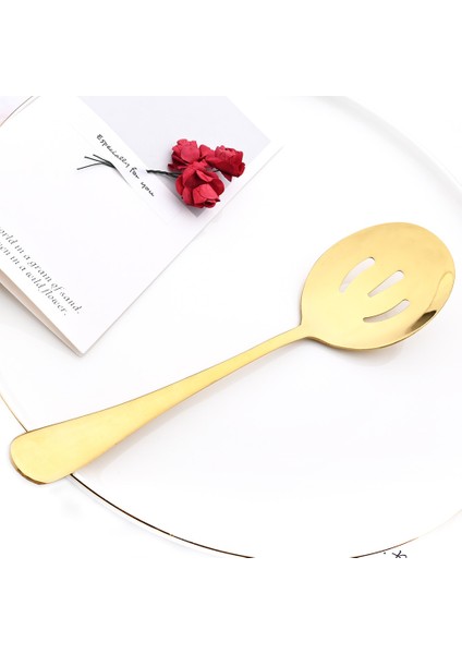 Gümüş Drmfiy 7 Adet Altın Yemek Takımı Büyük Çorba Kaşığı Salata Servis Kaşığı Çatal Kek Spatula Paslanmaz Çelik Çatal Bıçak Kaşık Seti Mutfak Sofra (Yurt Dışından) indirimleri