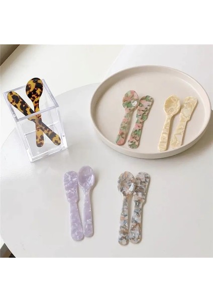 Bir Fransız Vintage Narin Desen Plastik Tatlı Kaşığı Reçel Tereyağı Bıçağı Çatal Sofra Sevimli Kaşık ve Çatal Seti (Yurt Dışından) fiyatları