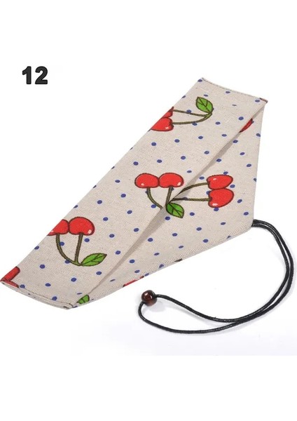 12 Taşınabilir Sofra Çantası Japon Baskı Yeniden Kullanılabilir Içecek Saman Chopstick Çatal Bıçak Takımı Çantası Büzgülü Çanta Çatal Bıçak Takımı Çantası Kaşık Çatal (Yurt Dışından)