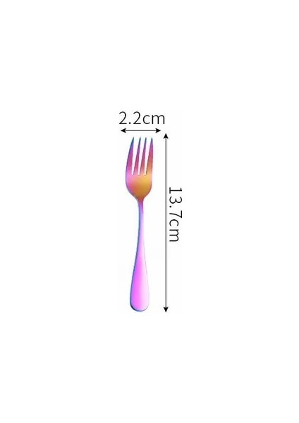 LF1CHSTEAFORK1PC 1 Adet Gökkuşağı Sofra Seti Paslanmaz Çelik Çatal Bıçak Kaşık Seti Kaşık Çatal Bıçak Yemek Takımı Seti Sofra Ayna Akşam Yemeği Mutfak Sofra Takımı (Yurt Dışından)