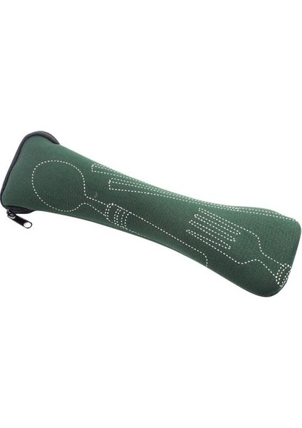 Siyahımsı Yeşil 1 Adet Yıkanabilir Sofra Çanta Fermuarlı Seyahat Çatal Bıçak Takımı Çantası Taşınabilir Çanta Akşam Yemeği Seyahat Kamp Sofra (Yurt Dışından)