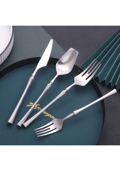 Madde Çay Kaşığı Paslanmaz Çelik Çatal Bıçak Kaşık Seti 18/10 Gümüş Kaşık Çatal Bıçak Komple Sofra Yemek Takımı Seti Çubuklarını Bulaşık Makinesinde Yıkanabilir (Yurt Dışından) indirimleri