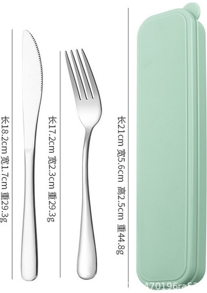 Bir 3 Adet Yeşil 2 Taşınabilir Paslanmaz Çelik Çatal Takım Elbise Saklama Kutusu Chopstick Çatal Kaşık Bıçak Seyahat Sofra Seti Kamp Çatal Bıçak Takımı (Yurt Dışından)