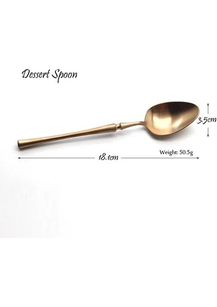 Tatlı Kaşığı Lüks Gül Altın Çatal Bıçak Kaşık Seti 304 Paslanmaz Çelik Renkli Sofra Bıçağı ve Çatal Yemek Takımı Sofra Mutfak Aksesuarları (Yurt Dışından)