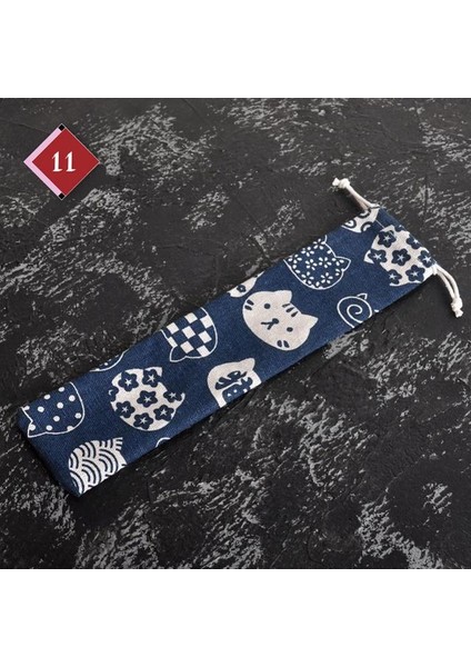 09 Taşınabilir Çatal Çanta Kumaş Keten Sofra Bıçak Çatal Kaşık Konteyner Balık Çizgili Baskı Japonya Tarzı Yemek Takımı Çanta Mutfak Için (Yurt Dışından)
