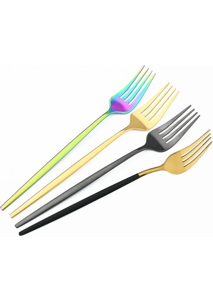 4 Adet Beyaz Altın Bıçak Kek Çatalı Çay Kaşığı Çatal Bıçak Kaşık Seti Ayna Renkli Yemek Takımı Seti Paslanmaz Çelik Gümüş Seti Mutfak Yemeği Sofra Seti (Yurt Dışından) modelleri