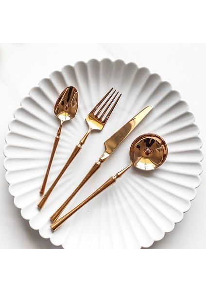 Meyve Çatalı Gül Altın Çatal Bıçak Takımı Yemek Takımı Dropshipping Ayna Cilalı Bıçak Çatal Çorba Kaşığı Yemek Çubukları Gümüş Sofra Takımı Paslanmaz Çelik (Yurt Dışından) fırsatları