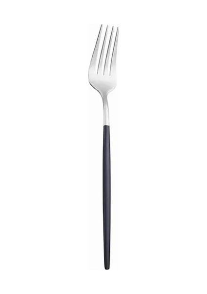 Akşam Yemeği Çatalı 21.3 cm Siyah Gümüş Çatal Kaşık Bıçak Paslanmaz Çelik Çatal Seti Gümüş Sofra Çubukları Yemek Takımı Icetea Kaşık Sofra Takımı Seti (Yurt Dışından)