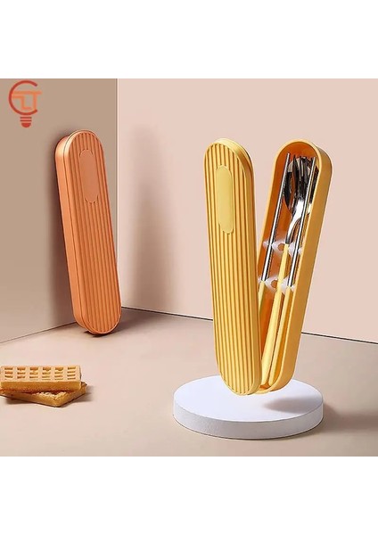 2 Adet Set-Siyah 2/3 Adet Taşınabilir 304 Paslanmaz Çelik Çatal Bıçak Kaşık Seti Yemek Çubukları Kaşık Seti Çatal Bıçak Takımı Kutusu Öğrenci Çalışma Yemek Takımı Seti ile Kılıf (Yurt Dışından)