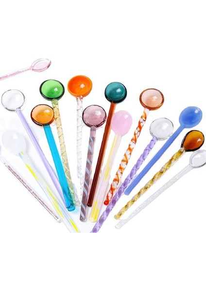 14.4x2.1 Cm-Stil 16 Cam Süt Kaşığı Renkli Şeffaf Kahve Tatlı Karıştırma Kaşıkları Uzun Spiral Saplı Yüksek Sıcaklığa Dayanıklı Mutfak 1 Pc (Yurt Dışından) modelleri