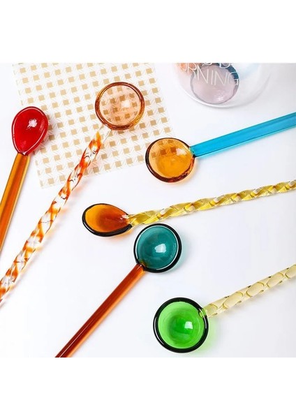 14.4x2.1 Cm-Stil 16 Cam Süt Kaşığı Renkli Şeffaf Kahve Tatlı Karıştırma Kaşıkları Uzun Spiral Saplı Yüksek Sıcaklığa Dayanıklı Mutfak 1 Pc (Yurt Dışından) fırsatları