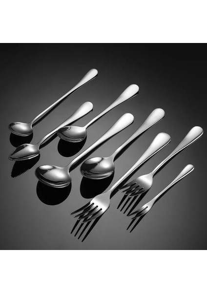 4 Meyve Kaşığı (304) Gümüş 304 Lüks Paslanmaz Çelik Çatal Bıçak Takımı Dayanıklı Keskin Kaşık Yemek Bıçağı Salata Meyve Çatalı Ayna Cilalı Sofra Takımı (Yurt Dışından) modelleri