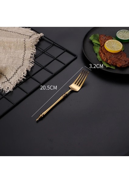 Altın Çatal Vintage Paslanmaz Çelik Yemek Takımı Seti Batı Kaşık Biftek Bıçağı Çay Kaşığı Tatlı Çatal Çatal Bıçak Takımları Sofra Takımı Mutfak Eşyaları (Yurt Dışından)