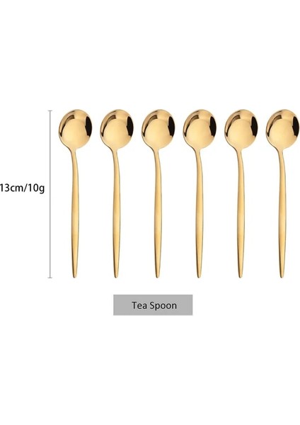 Çay Kaşığı Altın Yemek Takımı Çatal Bıçak Takımı Tatlı Bıçağı Çatal Çay Kaşığı Dondurma Kaşığı Yemek Çubukları Sofra Takımı Paslanmaz Çelik Sofra Gümüş (Yurt Dışından)