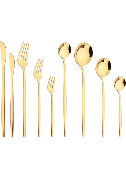 Çay Kaşığı Altın Yemek Takımı Çatal Bıçak Takımı Tatlı Bıçağı Çatal Çay Kaşığı Dondurma Kaşığı Yemek Çubukları Sofra Takımı Paslanmaz Çelik Sofra Gümüş (Yurt Dışından) fiyatları