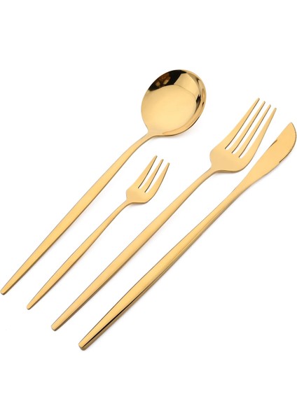 Çay Kaşığı Altın Yemek Takımı Çatal Bıçak Takımı Tatlı Bıçağı Çatal Çay Kaşığı Dondurma Kaşığı Yemek Çubukları Sofra Takımı Paslanmaz Çelik Sofra Gümüş (Yurt Dışından) indirimleri