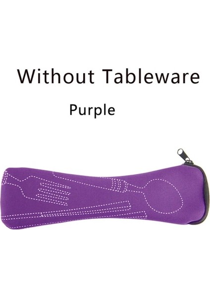 Mor (Sadece Çanta) Taşınabilir Sofra Çantası Çatal Saklama Çantası Seyahat Ambalaj Saklama Kutusu Piknik Çatal Kaşık Bıçak Kese Çantası (Sofrasız) (Yurt Dışından)