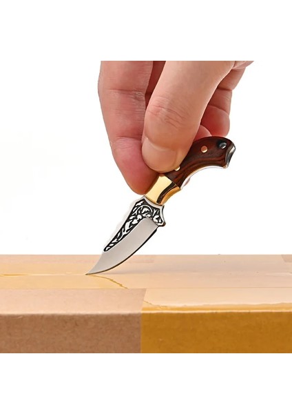 Huangmuxiaodao Pirinç Keskin Bıçak Hediye Renkli Ahşap Düz Bıçak Edc Kendini Savunma Meyve Bıçağı Anahtarlık Kolye Paket Açma Ekspres Kutu Açma Bıçağı (Yurt Dışından)