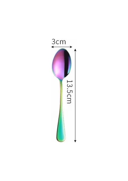 LF1CHSTEASPOON1PC Komple Sofra Seti Paslanmaz Çelik Çatal Bıçak Kaşık Seti Kaşık Çatal Bıçak Yemek Takımı Seti Sofra Yemeği Mutfak Sofra Takımı Gökkuşağı (Yurt Dışından)