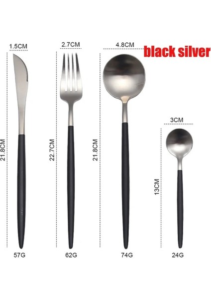 Siyah Gümüş Spklifey Altın Çatal Bıçak Takımı Çatal Bıçaklar Kaşık Çubuklarını Paslanmaz Çelik Altın Yemek Takımı Seti Batı Sofra Sofra Takımı Seti (Yurt Dışından)