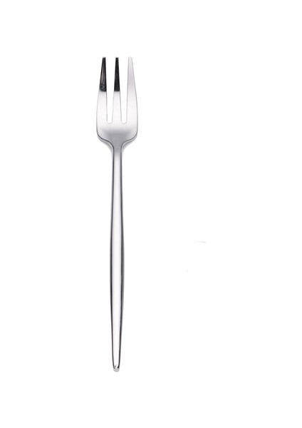 Çay Çatalı 1 Adet Ayna Gümüş Çatal Bıçak Takımları 18/10 Paslanmaz Çelik Yemek Kaşığı Çatal Bıçak Çubuklarını Set Mutfak Yuvarlak Saplı Yemek Takımları (Yurt Dışından)