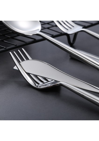 Çay Çatalı 1 Adet Ayna Gümüş Çatal Bıçak Takımları 18/10 Paslanmaz Çelik Yemek Kaşığı Çatal Bıçak Çubuklarını Set Mutfak Yuvarlak Saplı Yemek Takımları (Yurt Dışından) fırsatları