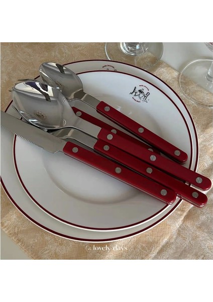210MM Çatal Beyaz Fransız Retro Renkli Paslanmaz Çelik Bıçak Mutfak Çatal Çatal Kaşık Seti Naylon Kolu Yemek Takımı Tatlı Kaşığı Çatal Sofra (Yurt Dışından)