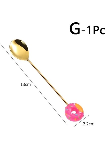 G Sevimli Paslanmaz Çelik Kaşık Çatal Versiyonu Gökkuşağı Lolipop Çörek Macaron Tatlı Kaşıkları Kek Meyve Çatalları Sofra Mutfak Kaynağı (Yurt Dışından)